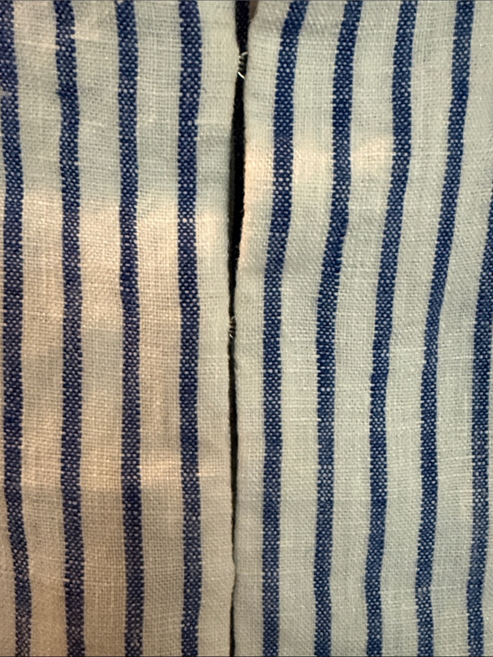 Madewell White and Navy Blue Striped Linen Crop Top - Picture 3 of 5